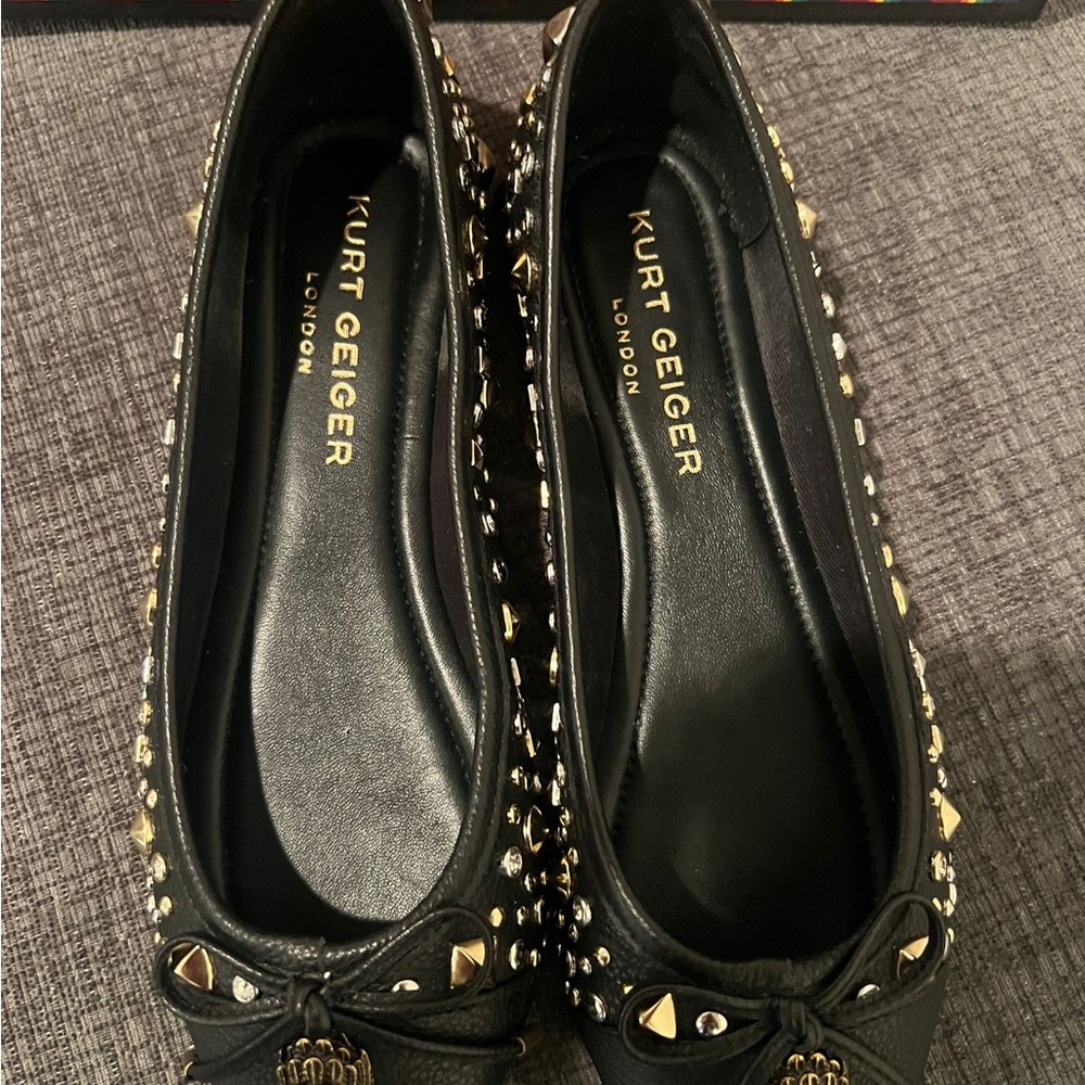 Kurt Geiger London Eagle Ballerina black slip in flats Size 7.5 Us - Picture 5 of 9